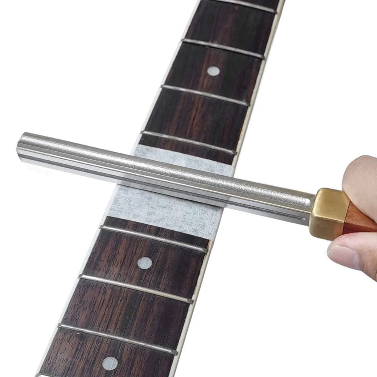 Lima per coronazione dei tasti della chitarra, lima per bordi dei tasti, strumento arrotondato per estremità dei tasti, lima per tasti con rivestimento diamantato