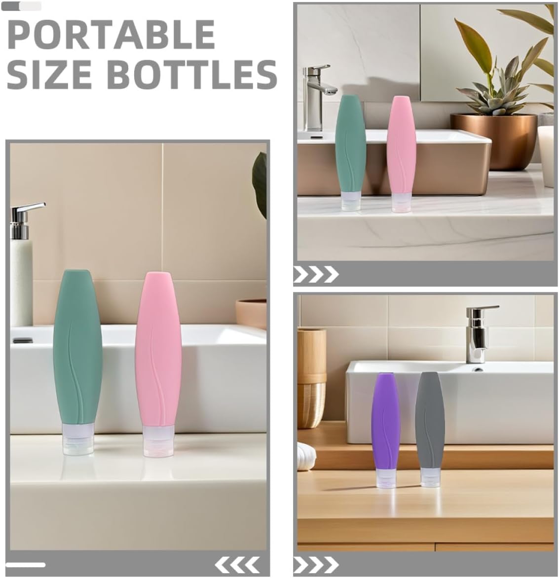 LIFKOME 5pcs 150ml Silicone Travel Bottles for Toiletries Leakproof Refillable Cosmetic Containers Portable Squeeze Bottles for Holiday and Travel Use Random Color
