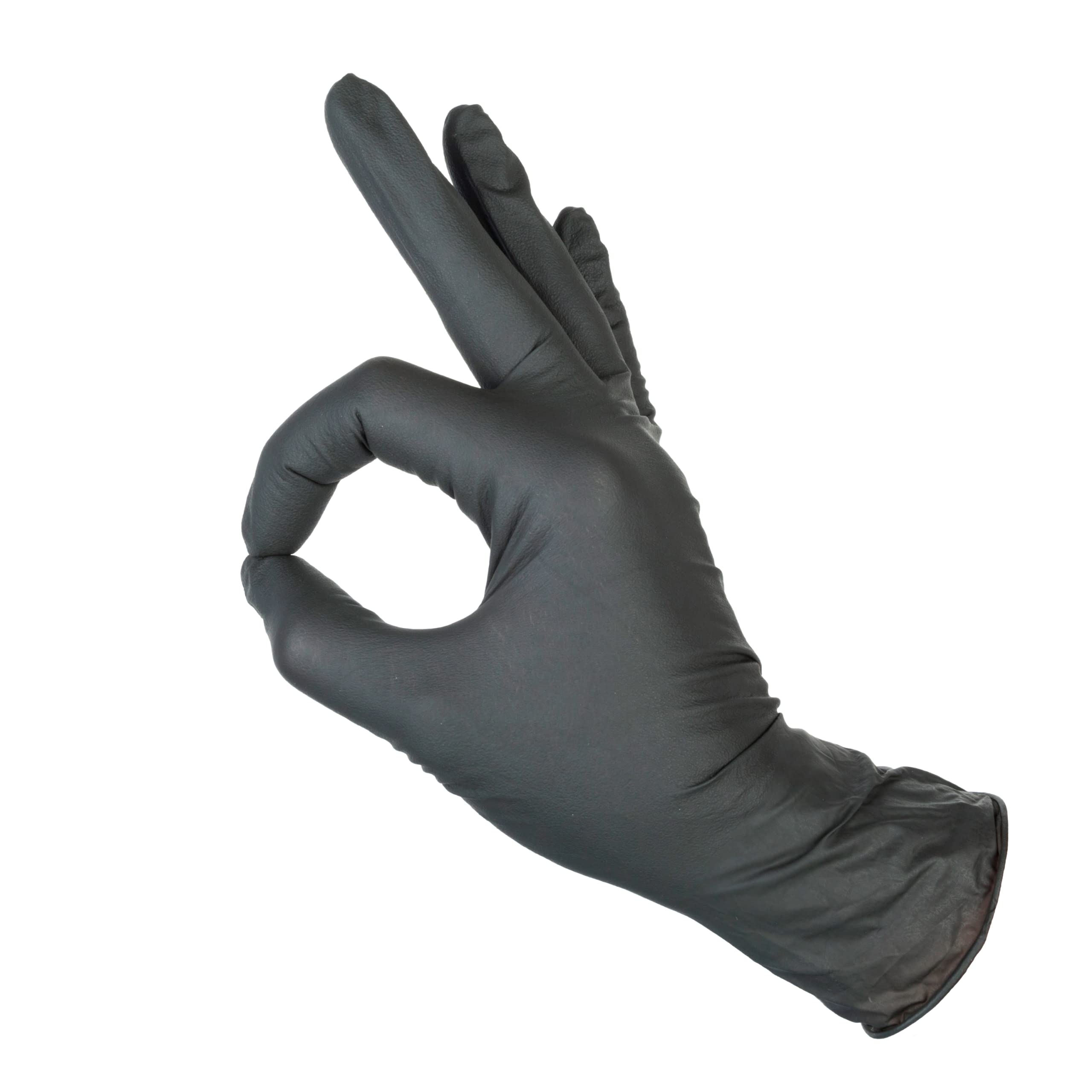 DSTOCK60 - Confezione da 100 guanti taglia L - in nitrile nero non polvere e non sterili - Sensi