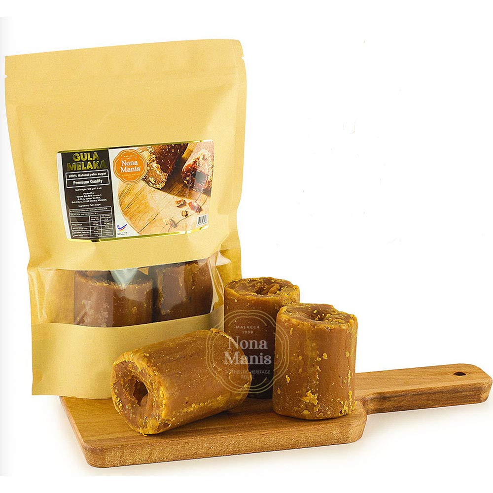 NONA MANIS® Malaysia Original Gula Malacca (Gula Melaka) Nisan Nise Kerek Sucre de palme pur de qualité supérieure Jus de sucre de sève de noix de coco (500 grammes)