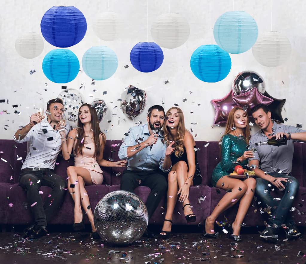 Lanterne Di Carta Bianche 16 Pezzi - Decorazioni Per Feste E Matrimoni - Foto 10