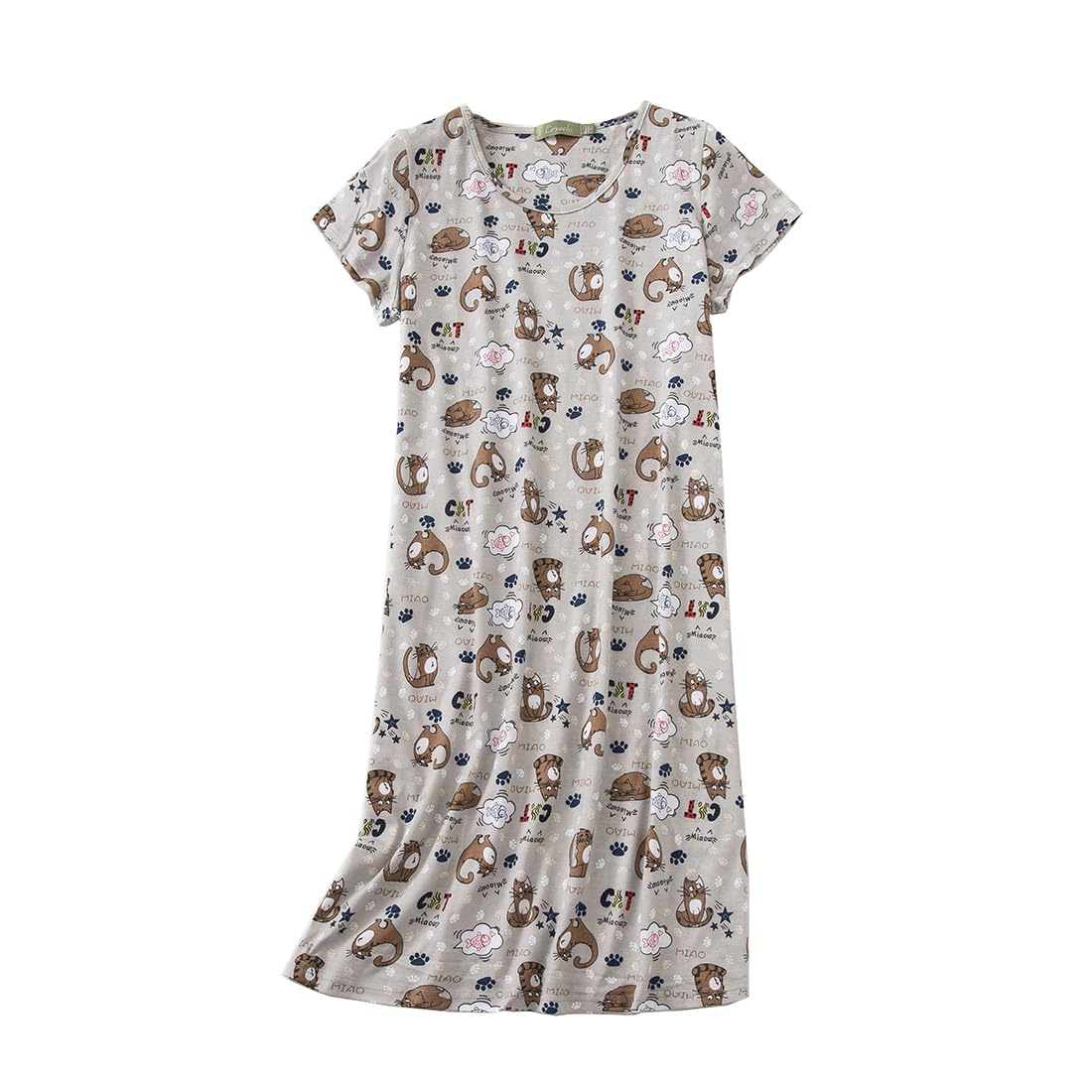 Short Sleeve Nightdress For women uk Women's Nightdresses &Nightshirts Cartoon Stely Nightgowns Ladies Nightshirt Home Dress Loose Nightie