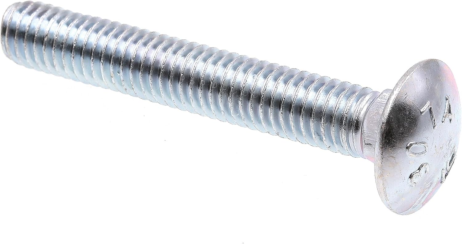 Prime-Line 9063647 Carriage Bolts, 3/8 in.-16 X 2-1/2 in., A307 Grade A Zinc Plated Steel (25 Pack)