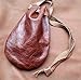 Leather Pouch Coin Dice Bag Brown - Made in USA