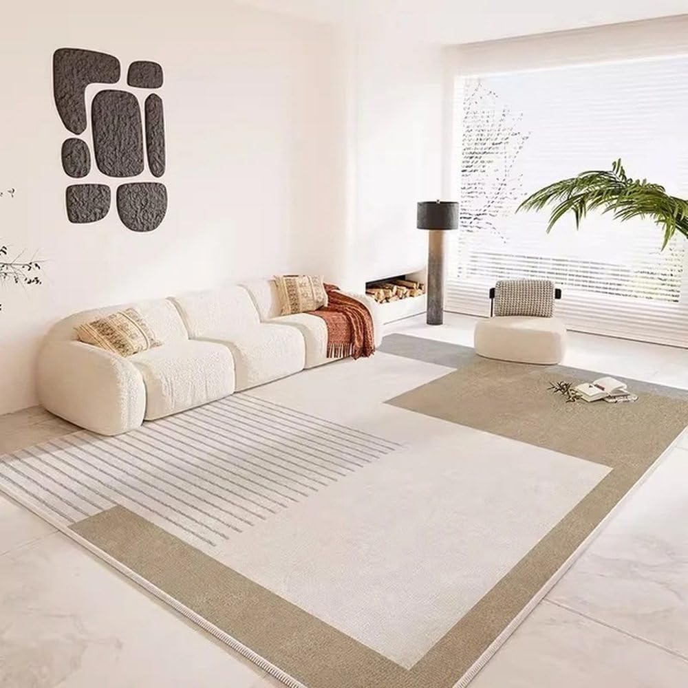 Tapis de chambre à coucher à rayures et tapis de loisirs modernes pour déco intérieure