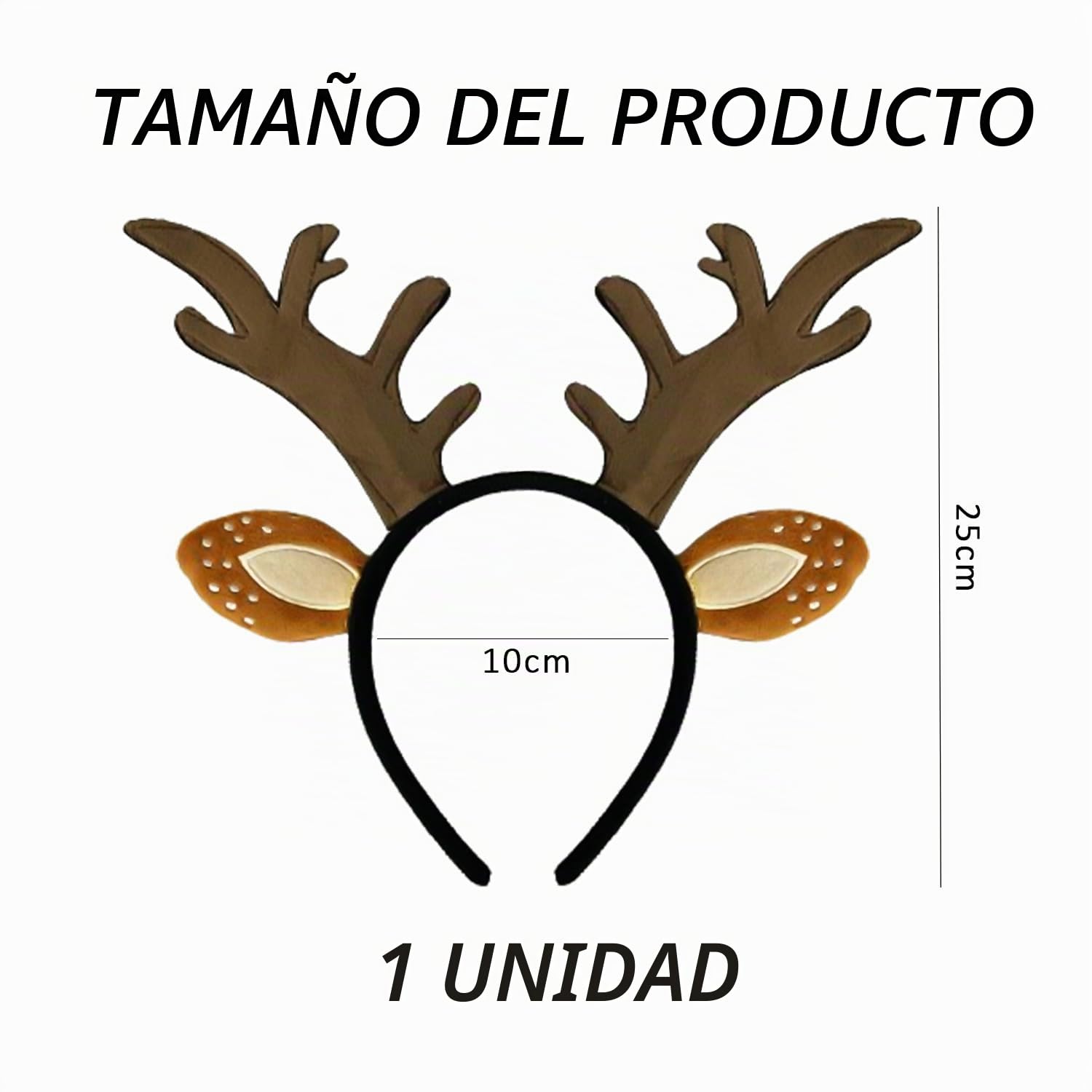 Diadema De Cuernos De Reno Navidad Beavorty - Con Hojas Y Campanas (Talla Única) Cuernos Ciervo Disfraz