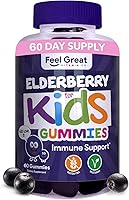 Vista 10 de Feel Great Vitamin Co. Elderberry Gummies for Kids Immune Support Natural Antioxidant Immune Booster with Vitamin C and Zinc Gluten Free &