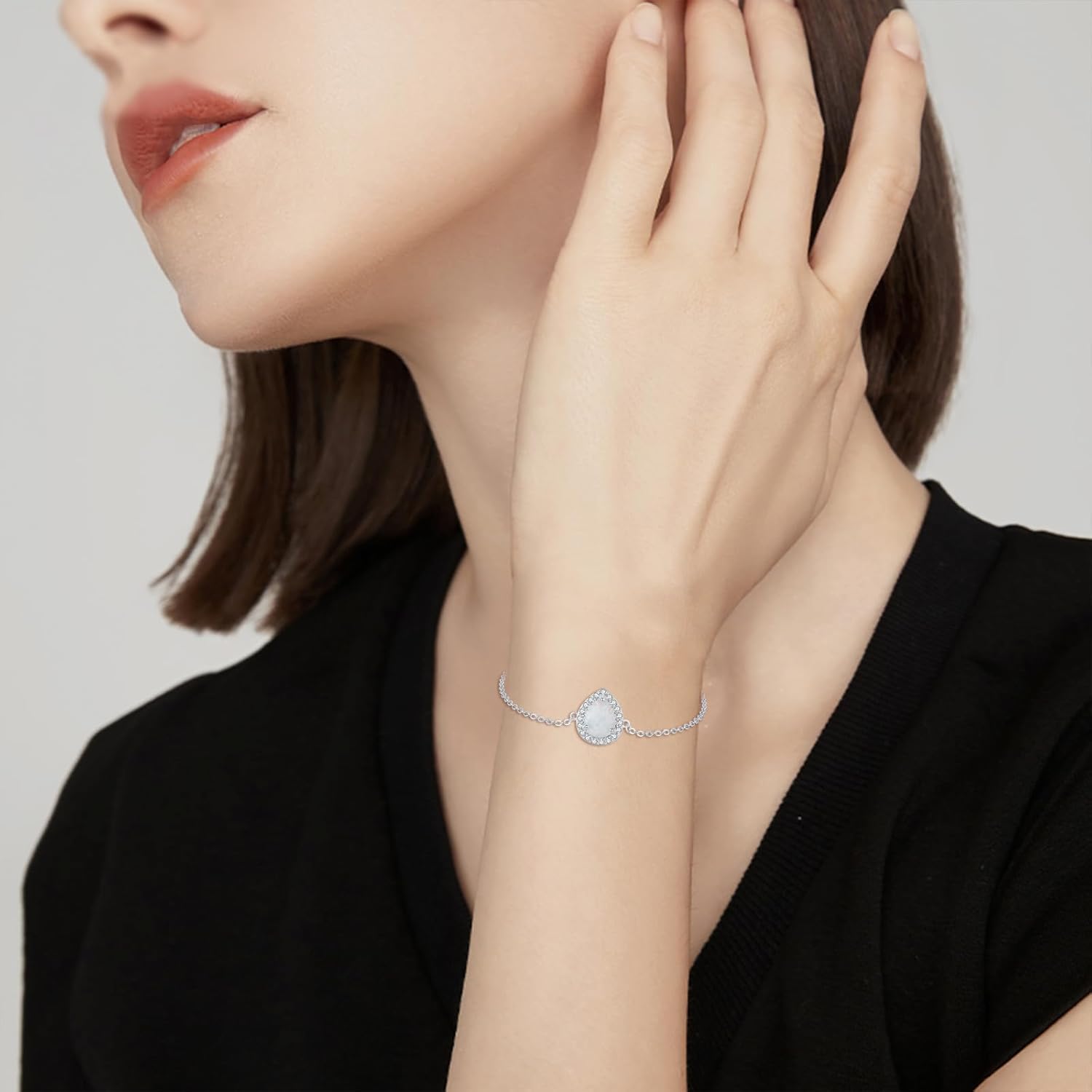 Opal Urn Bracelet for Ashes for Women 925 Sterling Silver Teardrop Cremation Bracelets Memory Jewelry Keepsake for Human Ash Gifts - Image 6