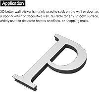 Vista 32 de PATIKIL Adhesivos de pared de acrílico 3D con letras B, autoadhesivas, para decoración del hogar, letrero artístico, para bricolaje, decoración