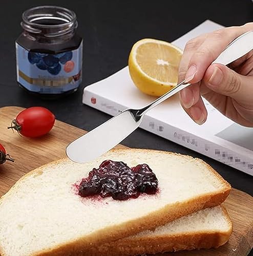 Miniatura 5 de Cuchillos de mantequillaqueso, cuchillos de mesa plateados hechos de acero inoxidable 304 de grado alimenticio, esparcidores de cuchillos de queso