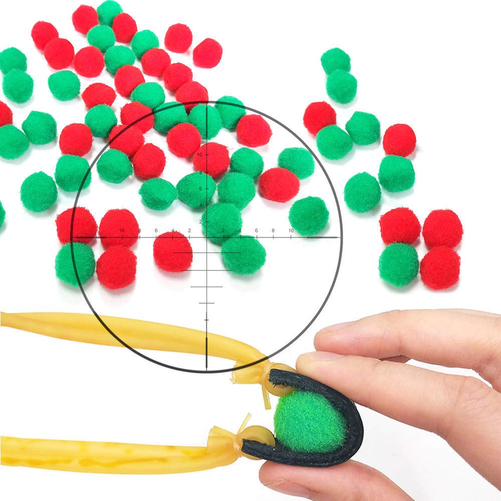 TOPRADE Multiple Color Felt Ball/Fuzzy Ball Cotton Pellets Slingshot Ammo Safe for Children