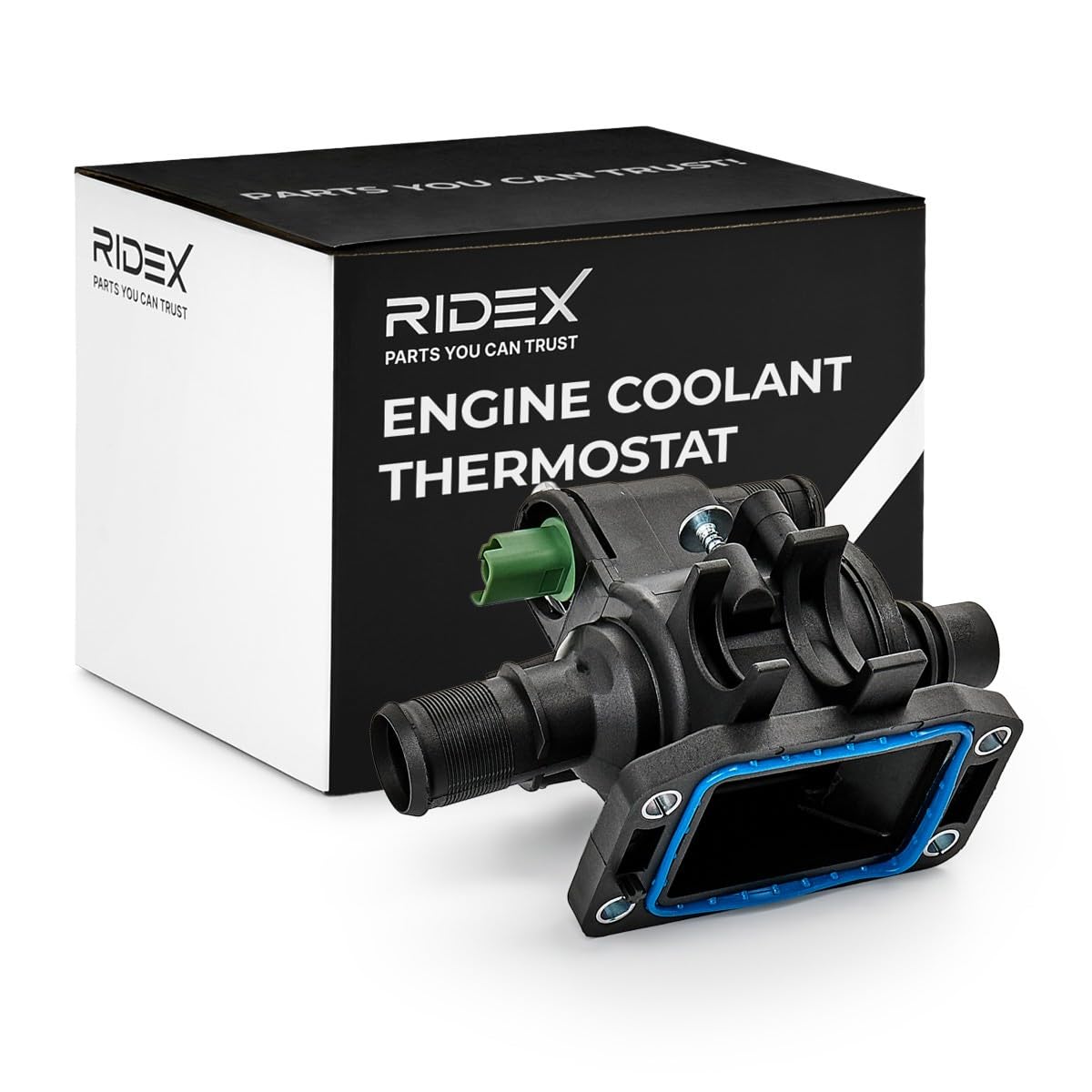 RIDEX Thermostat d'eau Boîtier plastique avec capteur Compatible avec FORD Fiesta Mk6 3/5 portes JA8, JR8 Fiesta Mk5 3/5 portes JH1, JD1, JH3, JD3 Fiesta Mk6 Van Fusion Break JU2, JU Fiesta Mk5 Van