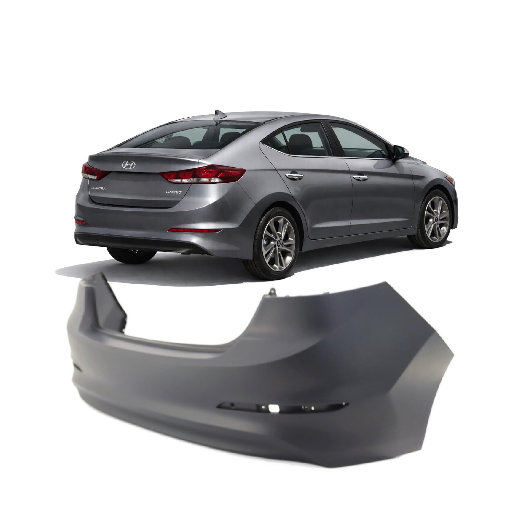 FitParts Compatible with Hyundai Elantra 2017–2018 Rear Bumper Cover