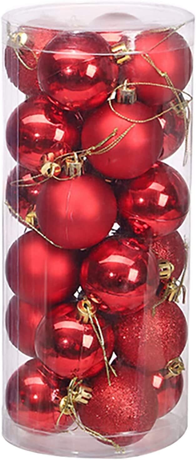 Kolorowe brokatowe bombki choinkowe Świąteczne dekoracje wiszące Prezent 4/6/8/10cm Galwaniczna kulka matowa (Kolor: Srebrny, Rozmiar: 10 cm 20szt.) (Czerwony 4 cm 24szt.)