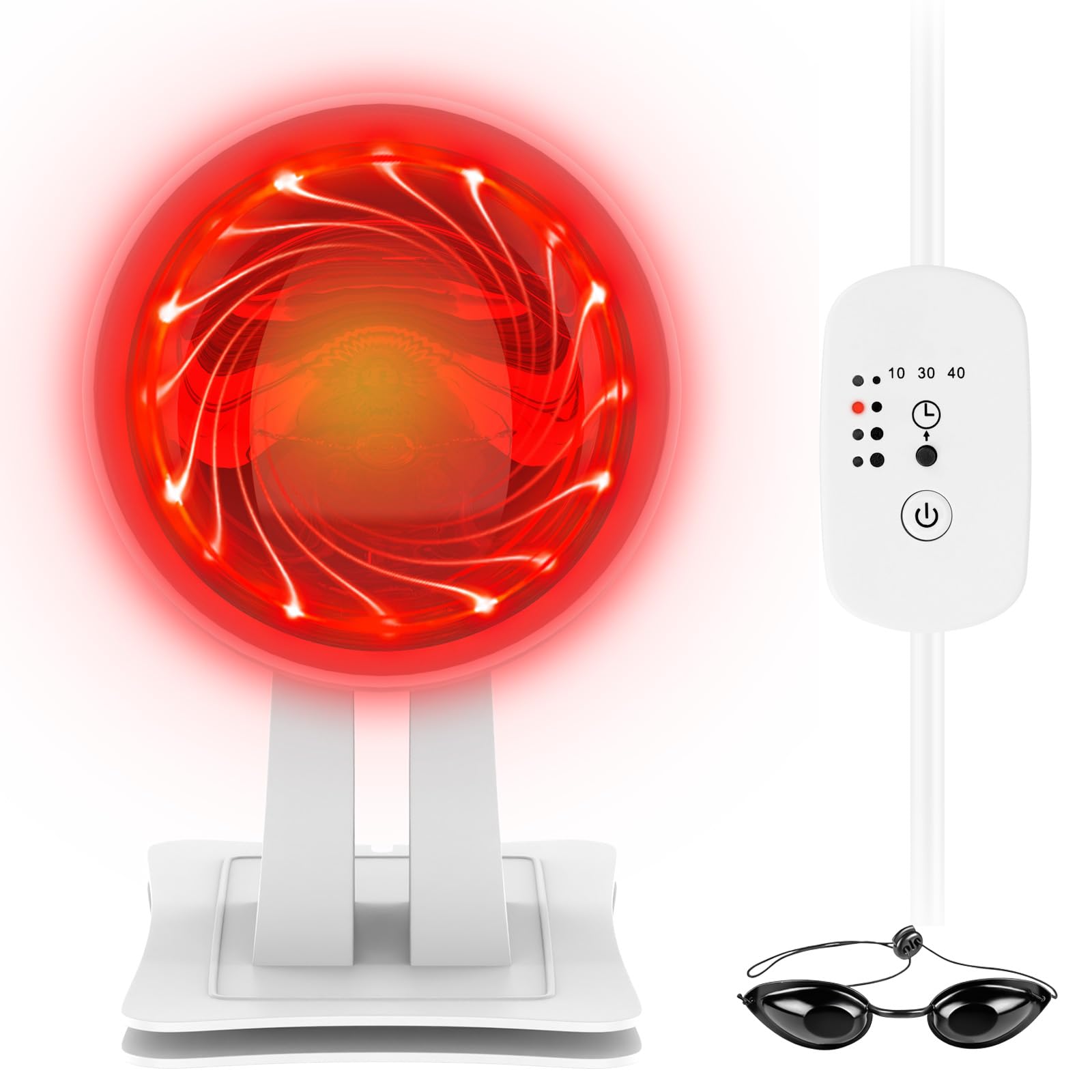 Lampe Infrarouge Chauffante Durée et Température Réglables 150 W Lampe Chauffante à Lumière Rouge Émetteur de Chaleur à Lumiere Infrarouge avec Minuterie Émetteur de Lumière Rouge