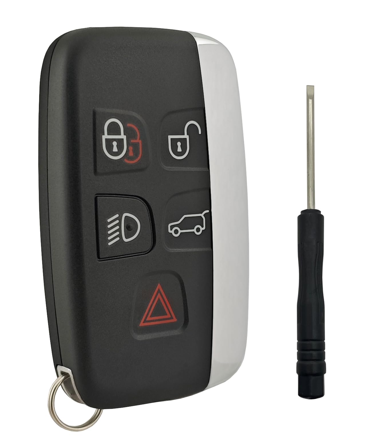 Replacement Key Fob Case Fits for Land Rover Range Rover Sport LR2 LR4 Evoque 5 Buttons Smart Key Fob Shell Keyless Entry Remote Casing (Black)