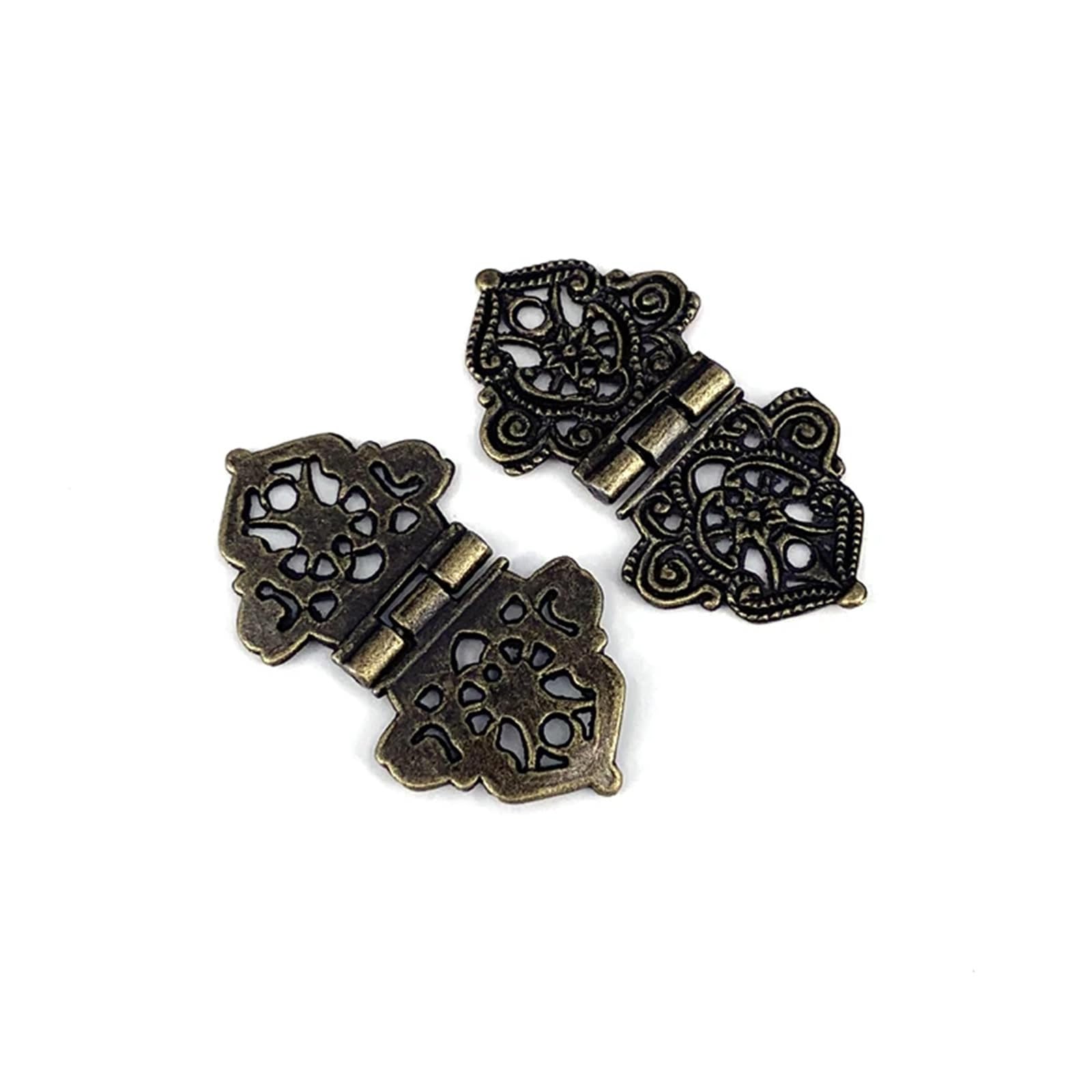 Rmwkrmogrf One Color 24X54mm Antique Lace Hinges Wooden Furniture Jewelry Box Hardware Cupboard Wardrobe 2Pcs