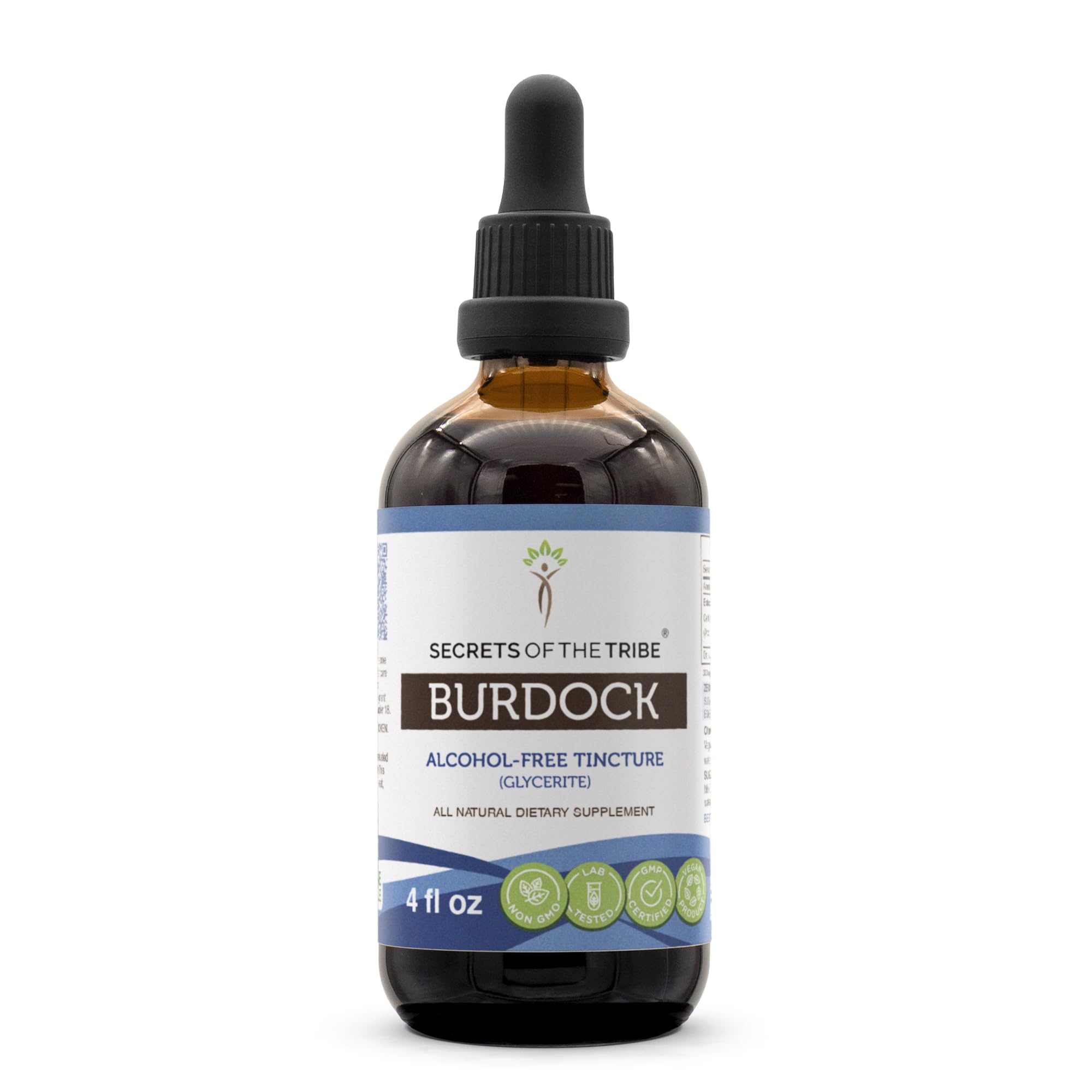 Secrets of the Tribe Burdock Tincture Alcohol-Free Liquid Extract, Burdock (Arctium Lappa) Dried Root 4 FL OZ