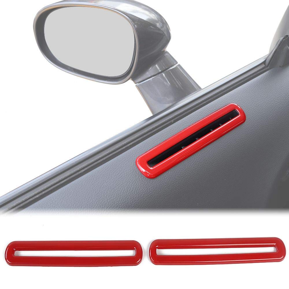Voodonala for Challenger Door Air Condition Outlet Vent Trim Accessories for Dodge Challenger 2015 up (Red)