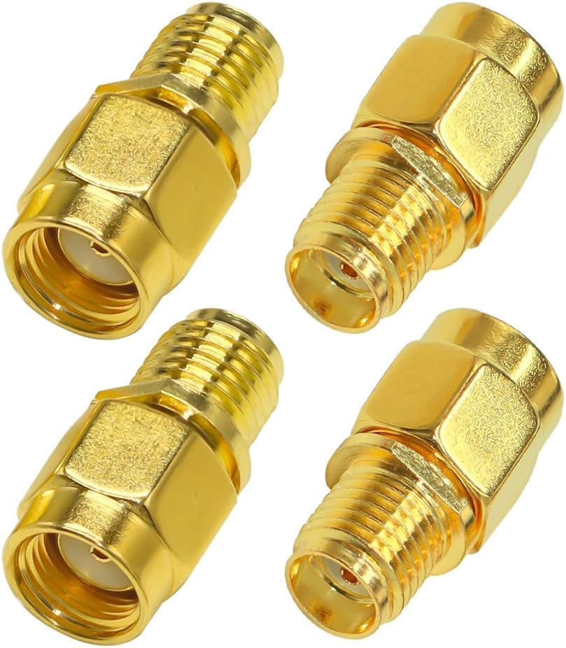 HiAoey Coaxial Adapter SMA Female to RP-SMA Male Connector, Low Loss Coaxial Connector for Radio Antenna Audio 4 Pcs
