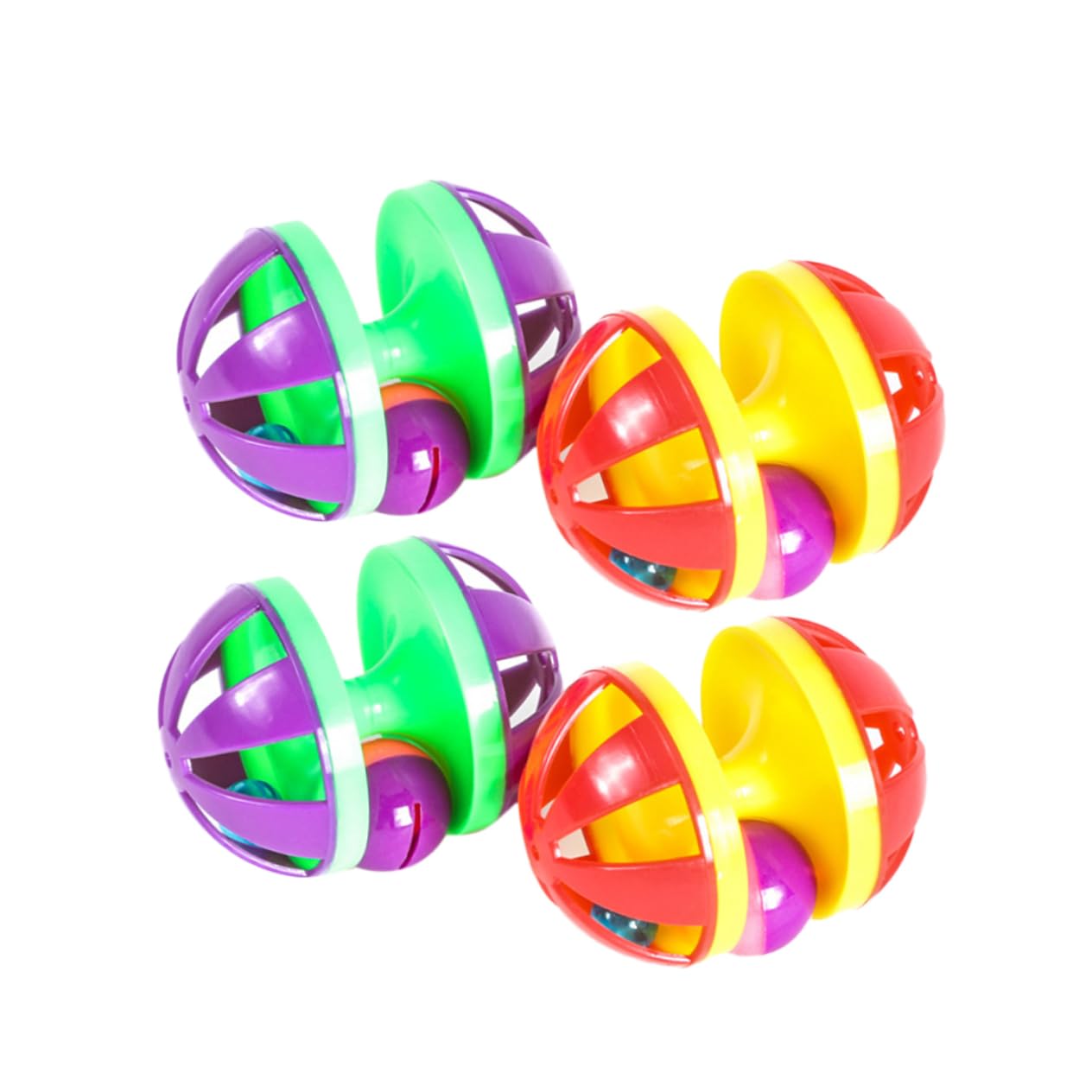 Mipcase 12piezas Juguetes Interactivos para Gatos De Cascabeles Juguetes De Plástico Coloridos para Estimulación Mascotas