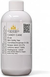 Candy Cane Fragrance Oil (8oz Bottle) | Candle Making, Soap Making, Room Sprays, Bath Bombs, Lotion, Car Fresheners, Wax Melts | Candeo Candle Supply | Phthalate Free & Prop 65 Compliant