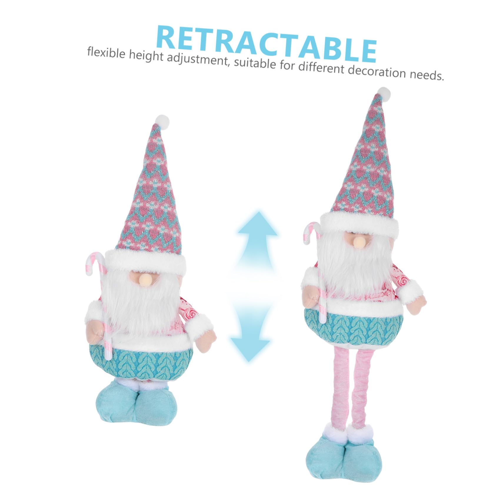 ULTECHNOVO Figura Babbo Natale con Gambe Estensibili Statua Natalizia Stabile per Decorazioni da Tavolo e Festa di Natale Compatta per Uso Domestico e Ufficio