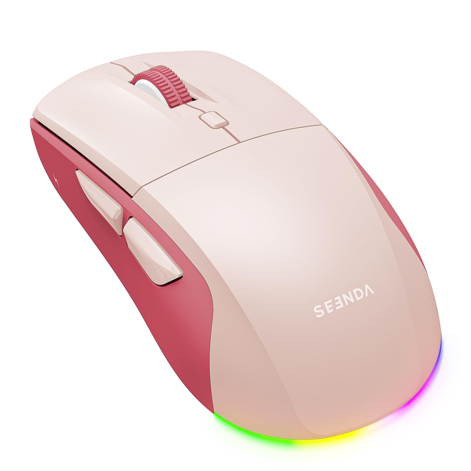 seenda MOU110 Bluetooth Maus & 2.4G Kabellose Maus Dual-Mode – Leise Klicks, Wiederaufladbar LED-Beleuchtung, Anpassbare Seitentasten, Für Windows, Mac, Android, iOS