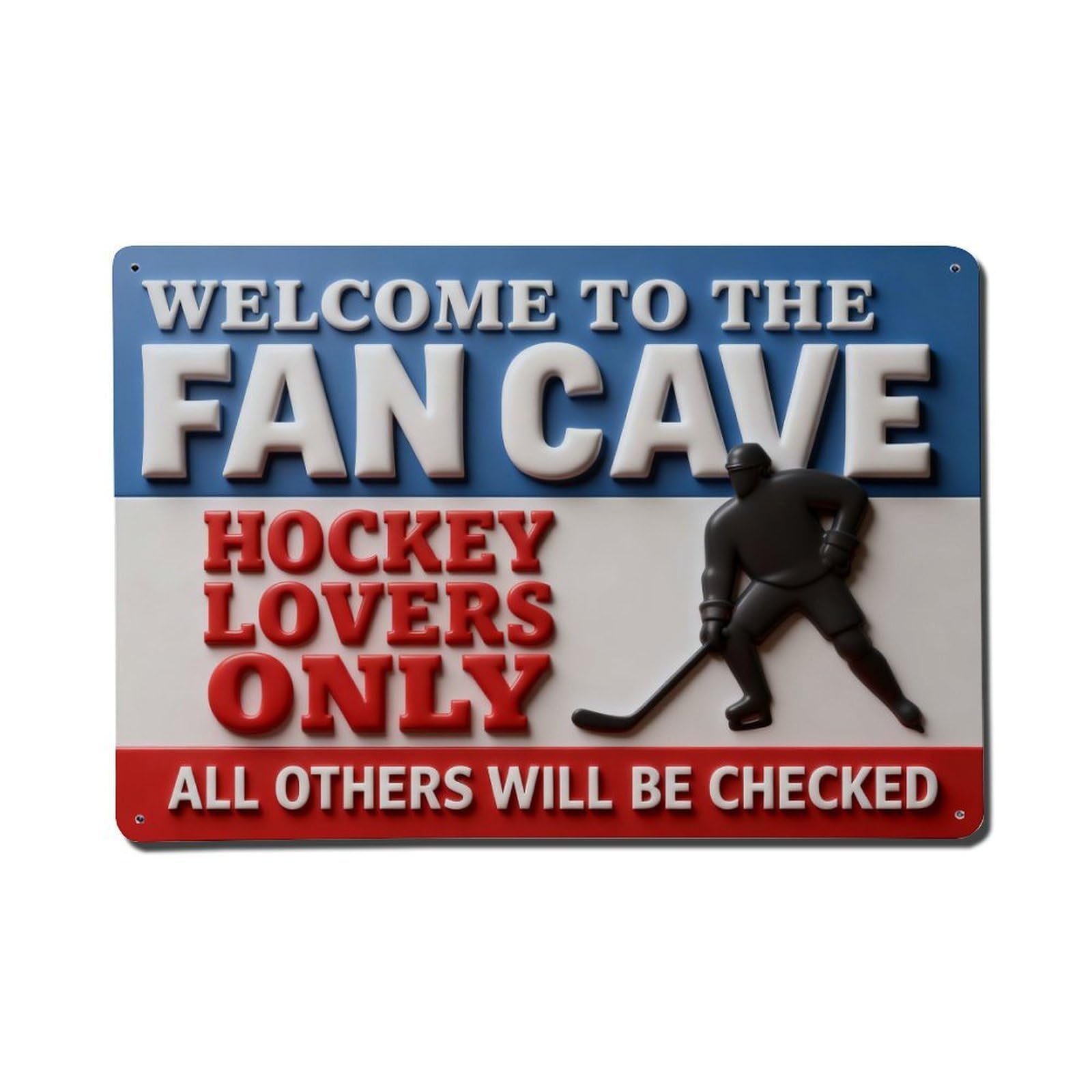 Iageret Vintage Welcome To Fan Cave Hockey Lovers Only Metal Tin Sign Retro Wall Decor, Bar Garage Cafe Kitchen Home Wall Art Poster Decoration 8X12inches