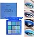 4 Pack/Set Eyeshadow Palette Set - Black, Blue, Green, Purple Themes, High Pigmented Blendable Matte & Glitter Shimmer Finishes, 24-Hour Long Wear Eye Makeup for Christmas Party & Music Festival