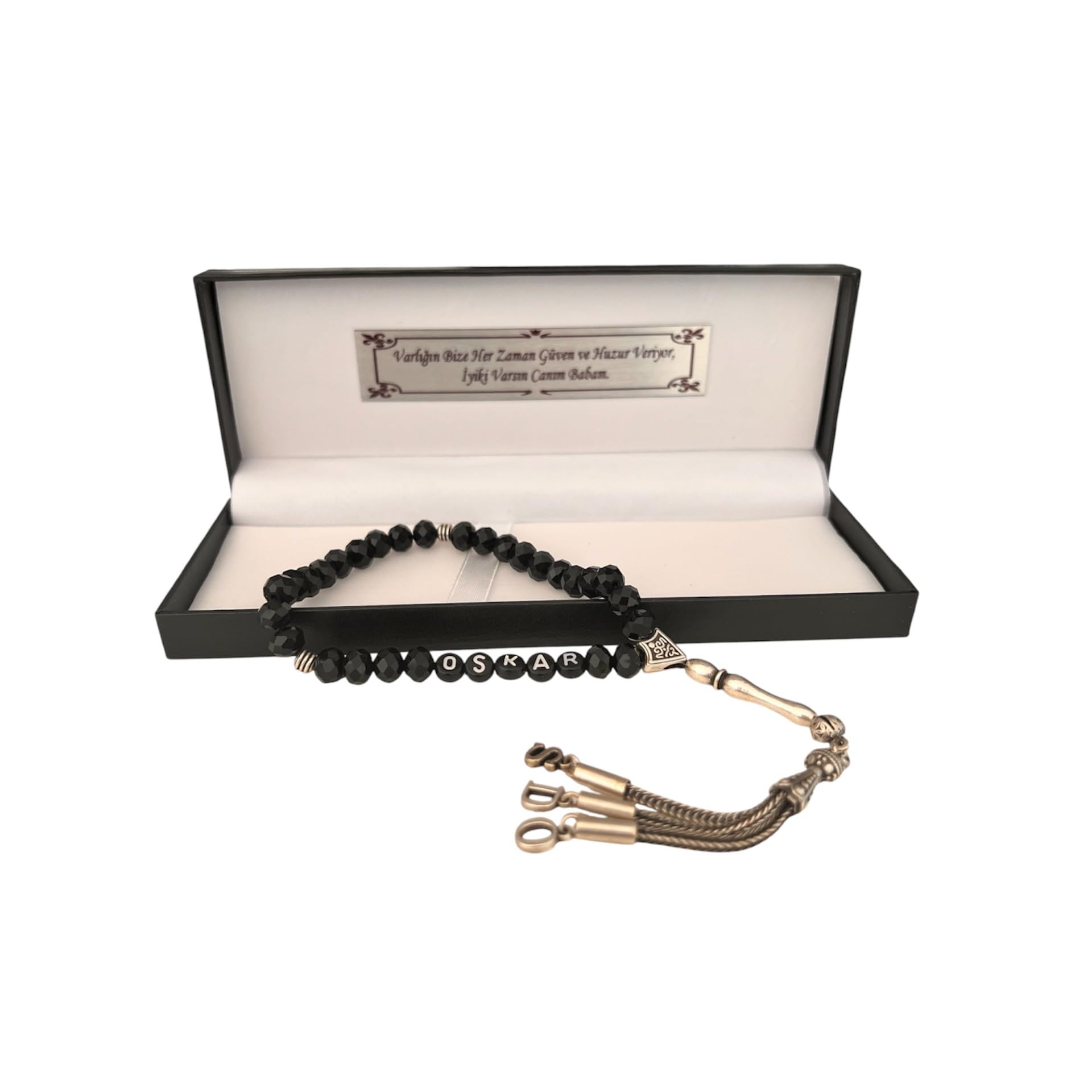Personalisierter Tesbih mit Namen - Emotionales Geschenk für Männer & Frauen - Handgefertigt Handmade Germany - Premium Geschenk mit Box - Individuelles Unikat Anfertigung mit Wunschnamen
