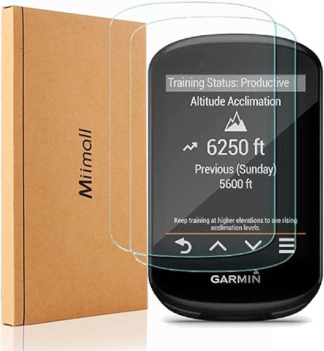 Miimall Paquete de 2 Protector de pantalla compatible con Garmin Edge 540, antihuellas, resistente a los arañazos, dureza 2.5D 9H, vidrio templado