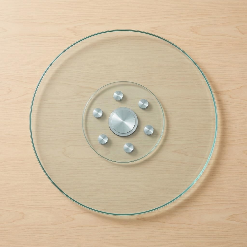 Plateau tournant silencieux Lazy Susan en verre de cuisine rotatif pour le rangement