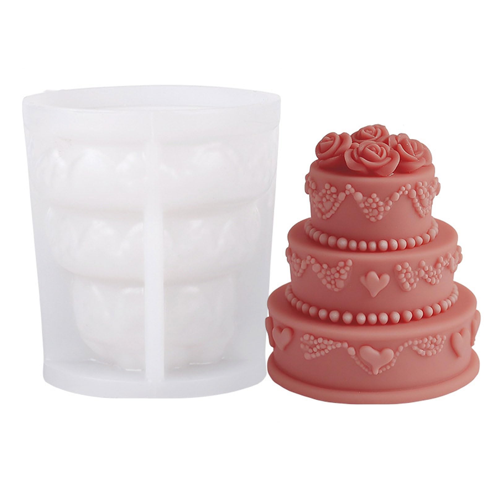 Molde de silicona para tartas de rosas, velas de boda resistentes al calor, molde de silicona para hacer jabón, chocolate, hornear, pastel de rosas
