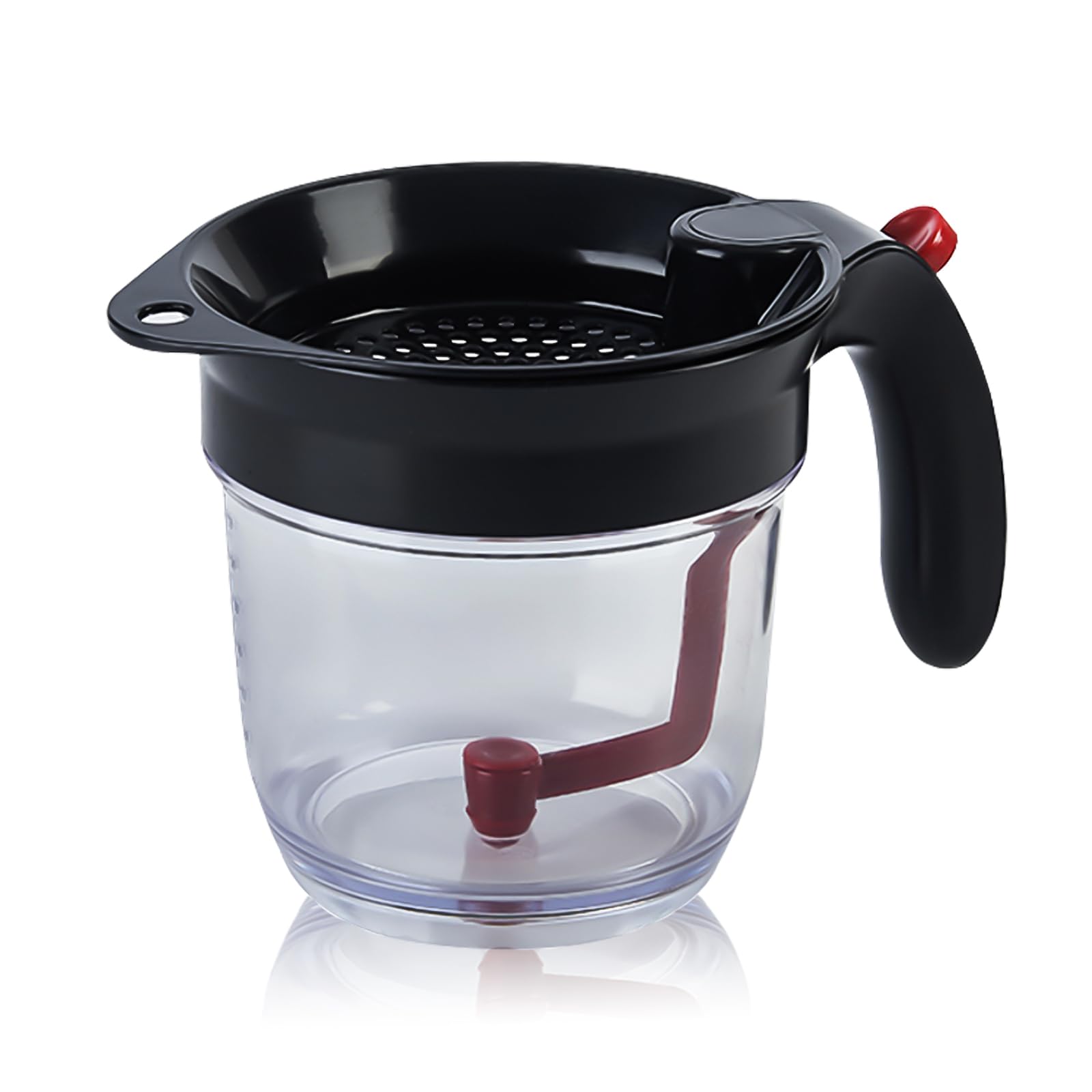 PIDUDU Fat Separator with Bottom Release - Fat Separator Cup,Transparent Kitchen Grease Fat Strain Gravies,Oil Gravy Separator with Strainer,Soups and Sauces