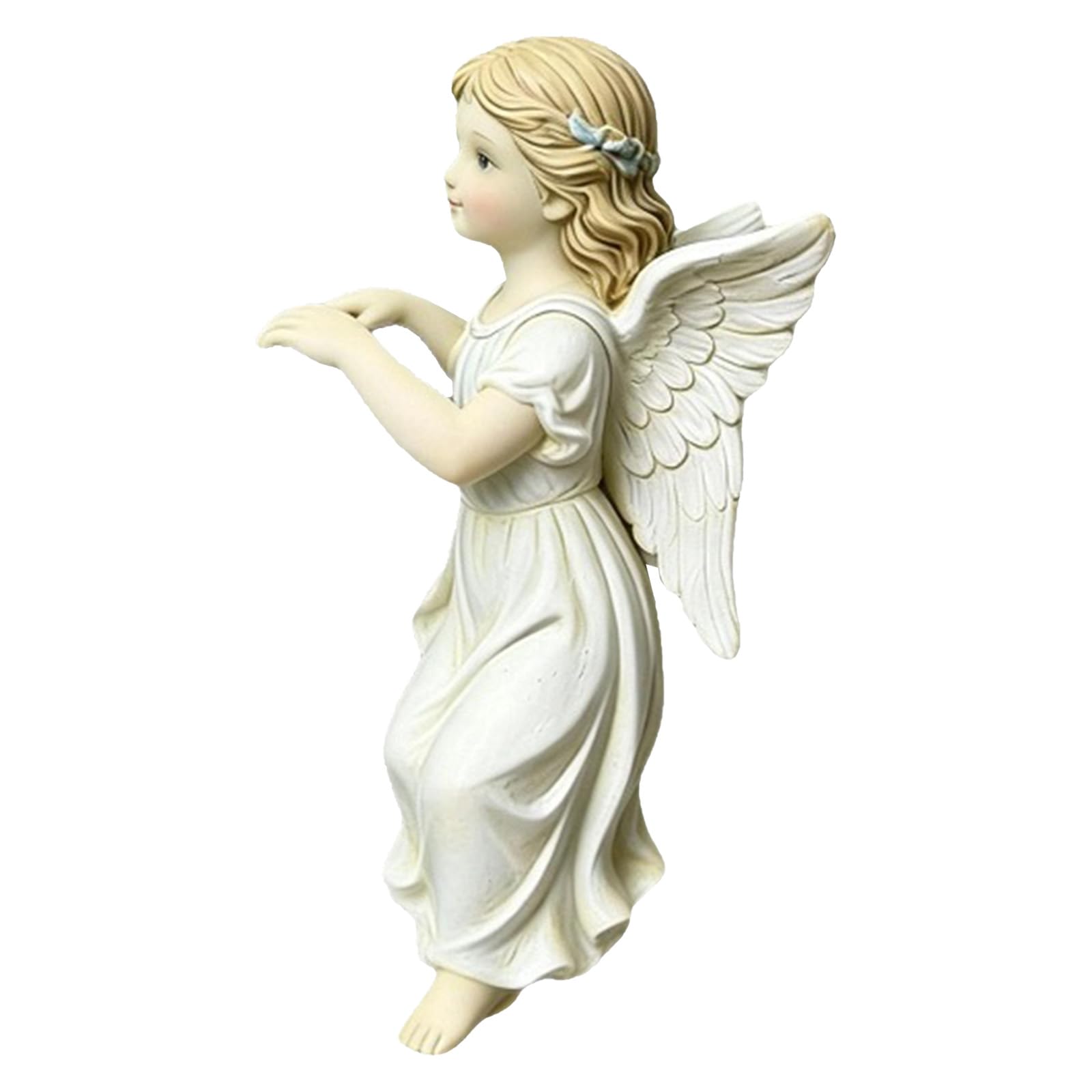 Cute Climbing Angel Girl Flower Pot Huggers Water Proof Animal Figurines Plant Decoration Weather Resist Terrarium Planter Edge Decor for Outdoor Fence Decorations