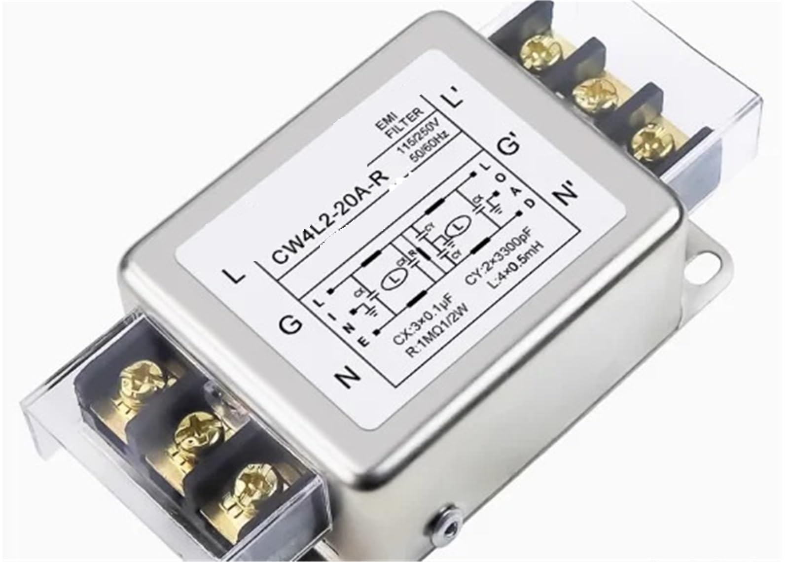 Filtre d'alimentation anti-interférence CW4L2-20A-R AC 220 V, purificateur de circuit EMI CW4L2