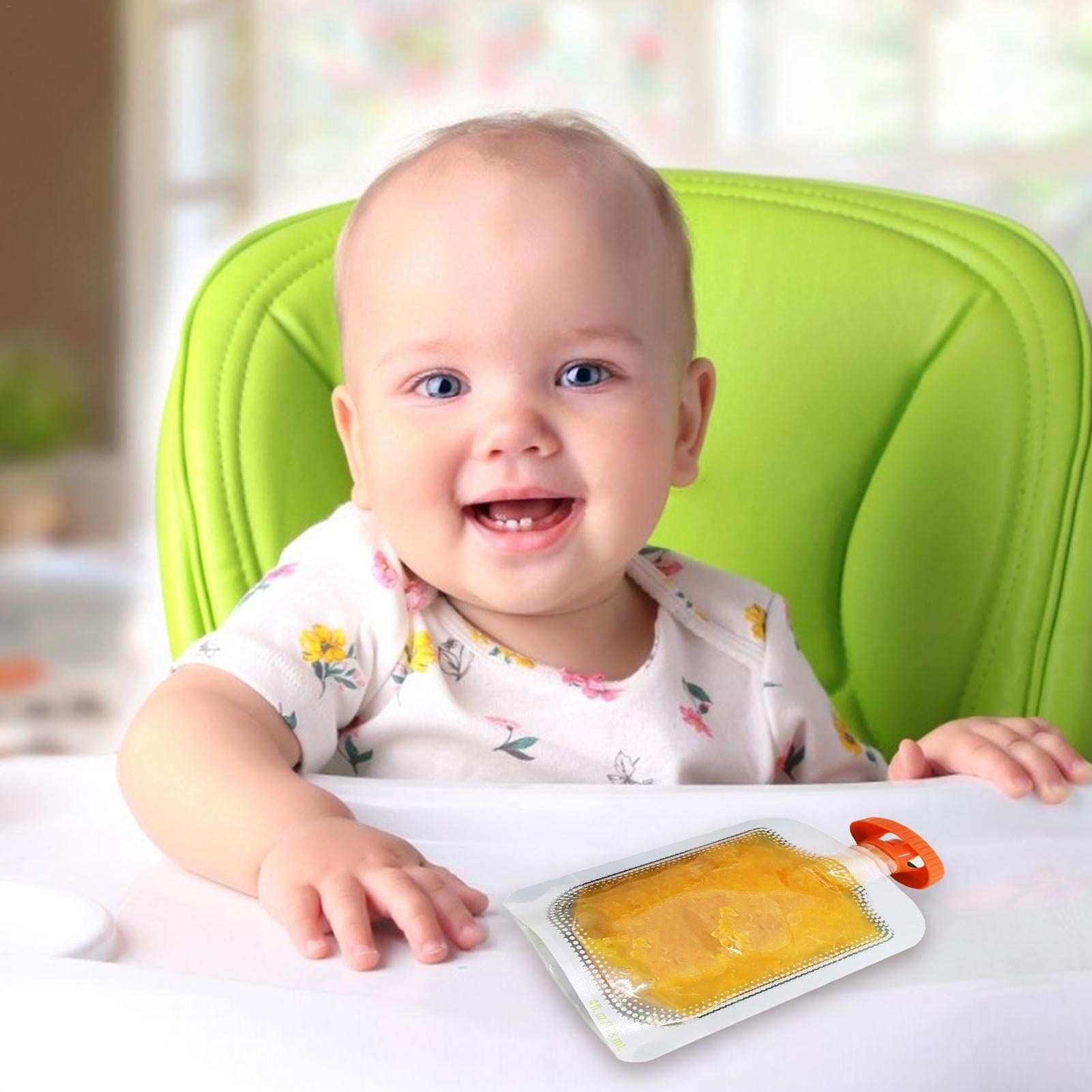 Lot De 12 Sachets Réutilisables Pour Aliments Bébé - 200 Ml, Congélables, Lavables Au Lave-vaisselle - Pratique Pour Purées Et Yaourts - 4