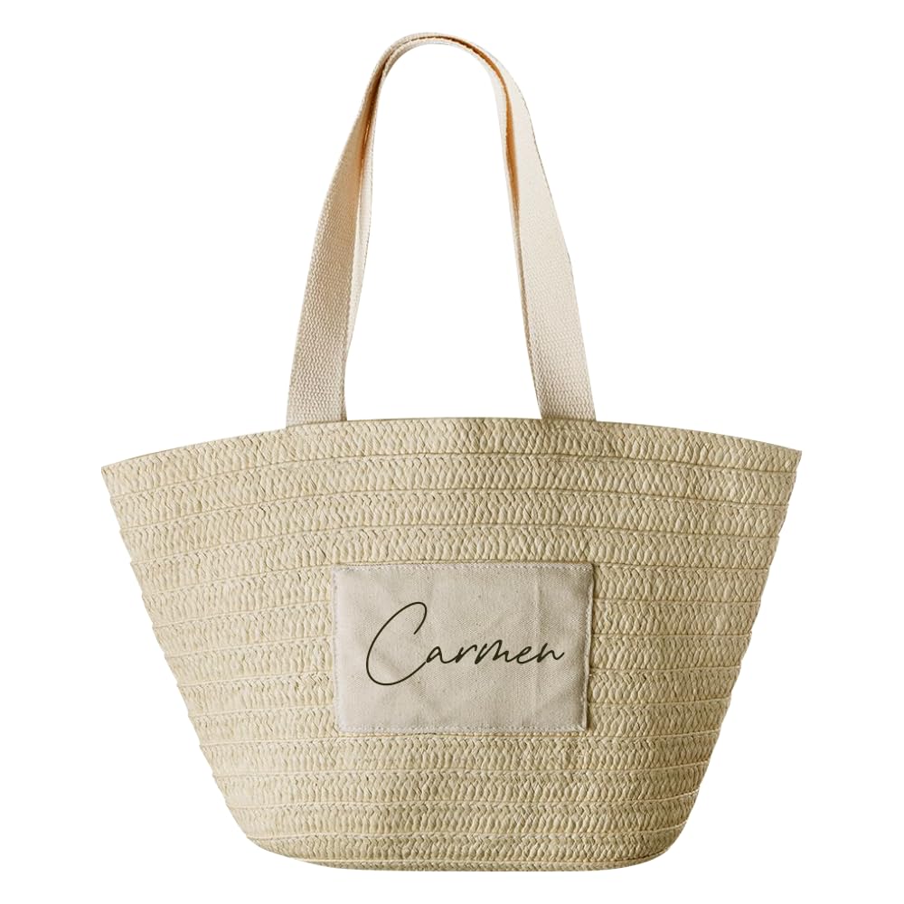 Regalisimos Bolso Capazo de Playa Yute Personalizada Nombre Grande Mujer
