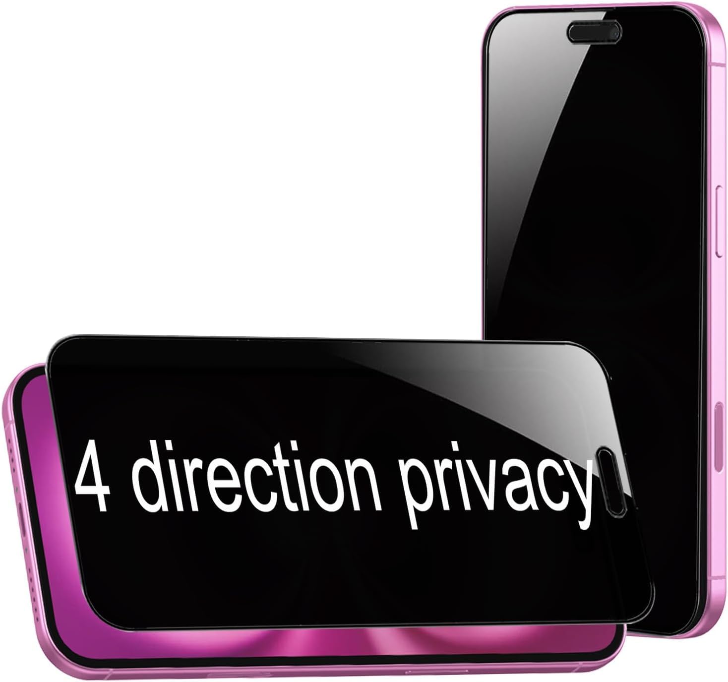 Anti-Spy 4-Way 360° True Privacy Tempered Glass Militry-Grade Protector for iPhone 15,Case Friendly, 9H Hardness, Easy Installation-image-18