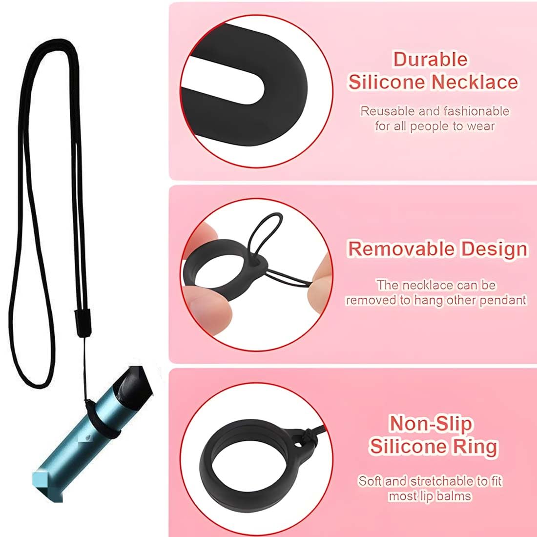 Porta Sigaretta da Collo in Silicone 5 Pezzi Cordino Appeso Accessori Elettronica