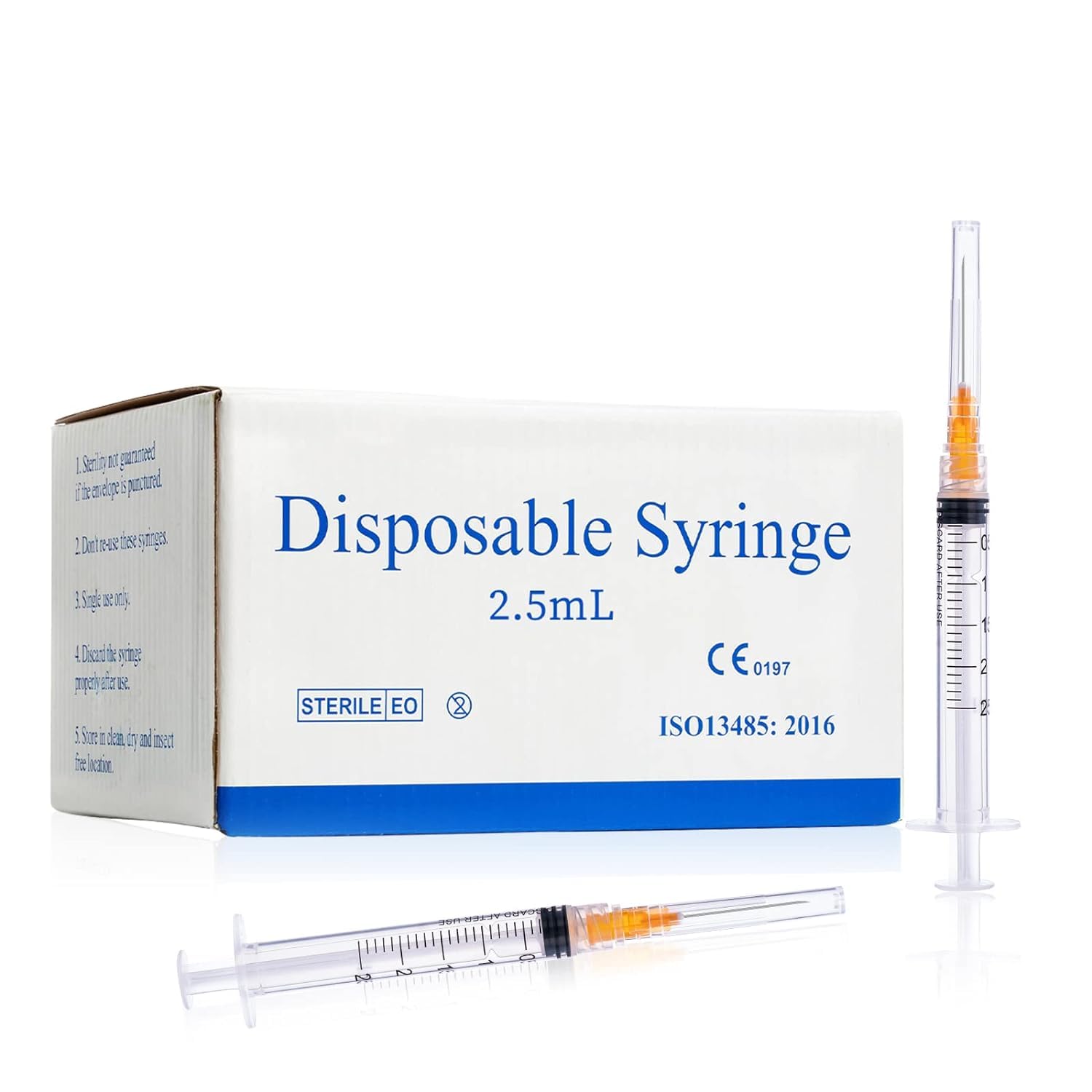 Disposable Luer Lock Lab Supplies, Individually Wrapped 100Pack