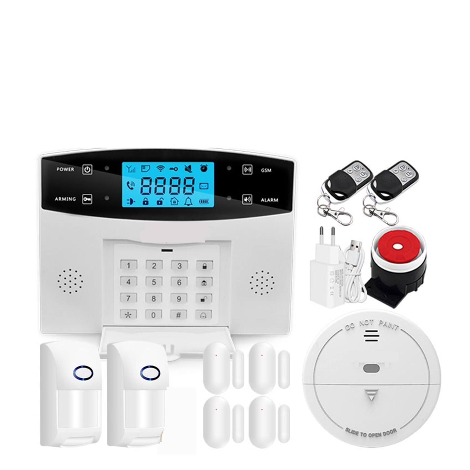 System Alarmowy, Wi-Fi Home Security System alarmowy Ekran LCD Host Bezprzewodowy detektor 433 MHz Kontrola aplikacji(Option I)