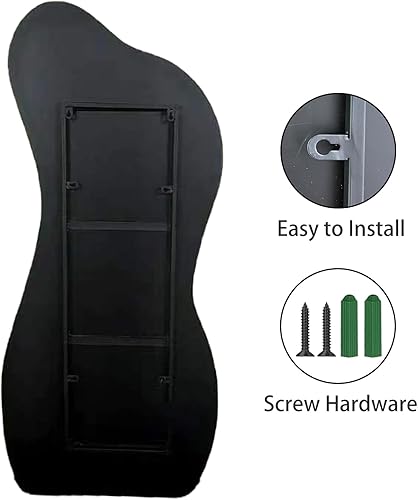Miniatura 9 de Espejo grande de forma única irregular, espejo de pared asimétrico grande, espejo de pared ondulado moderno negro para sala de estar, baño,