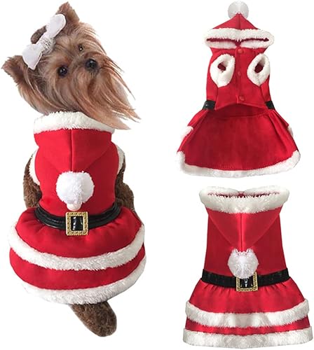 Miniatura 7 de NACOCO - Disfraz de Navidad para mascotas, traje de perro con gorra, traje de Papá Noel para perro, sudaderas con capucha, disfraz de gato para