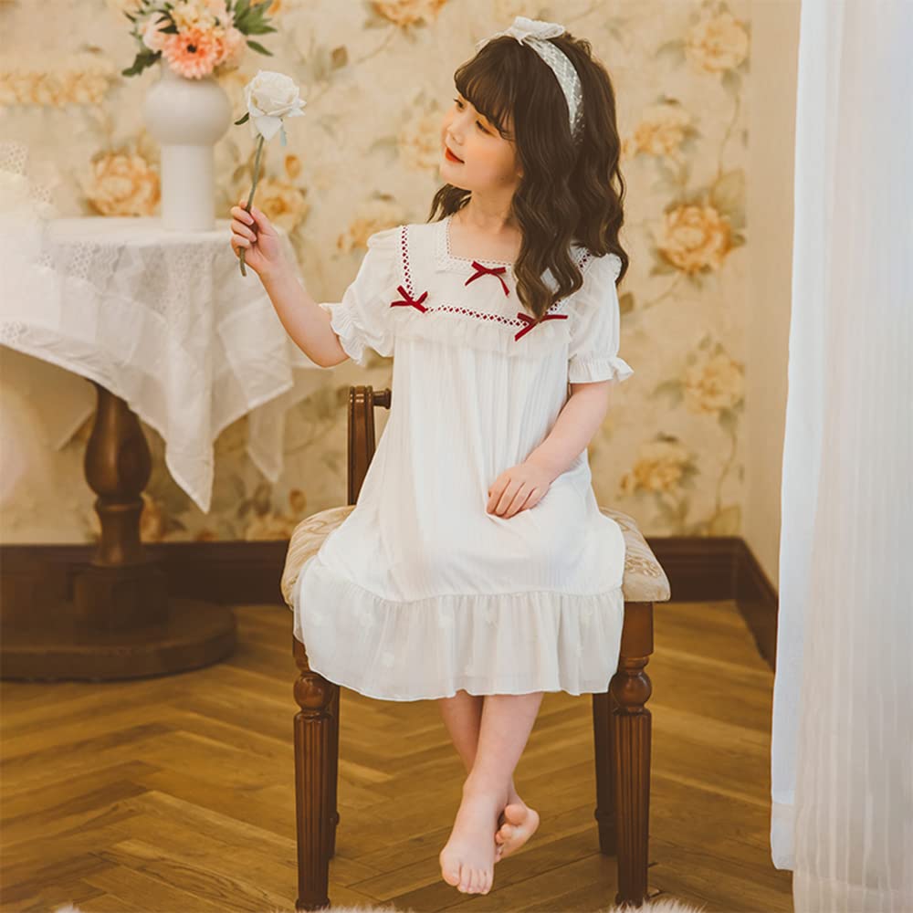 Camicia da Notte vittoriana delle Ragazze, Vestiti da Notte della Principessa del Vestito da Sonno dei Bambini per la Ragazza 3-12 Anni