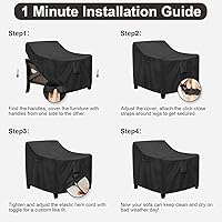 Vista 7 de PureFit Fundas para sillas de exterior, impermeables, para muebles de patio, muebles de exterior, con ventilación de aire y asas acolchadas, se