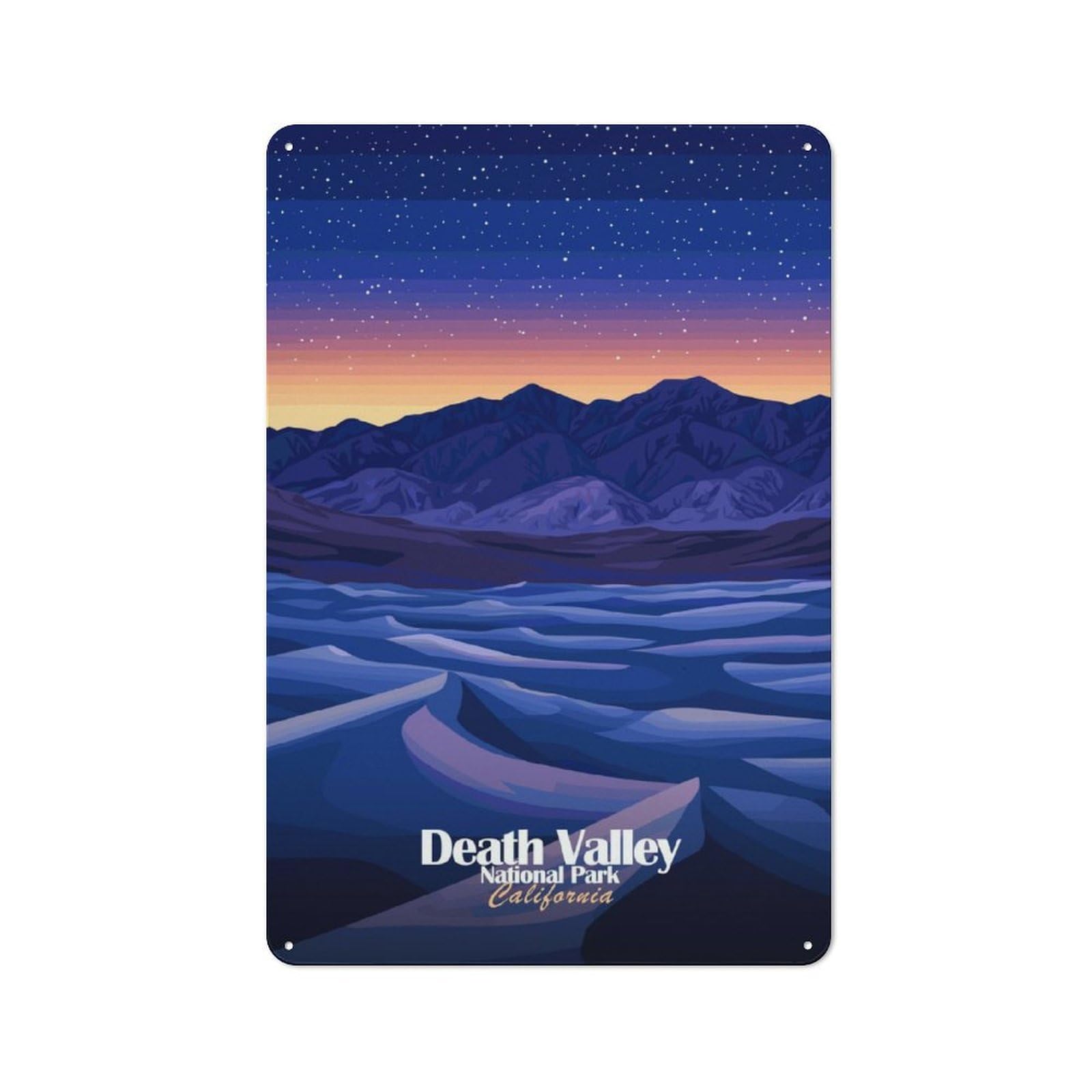 Junmoney Death Valley National Park Retro Metal Wall Sign 30X20cm With For Bar Or Restaurant, A Housewarming Gift For Hospitality Decor Collectors