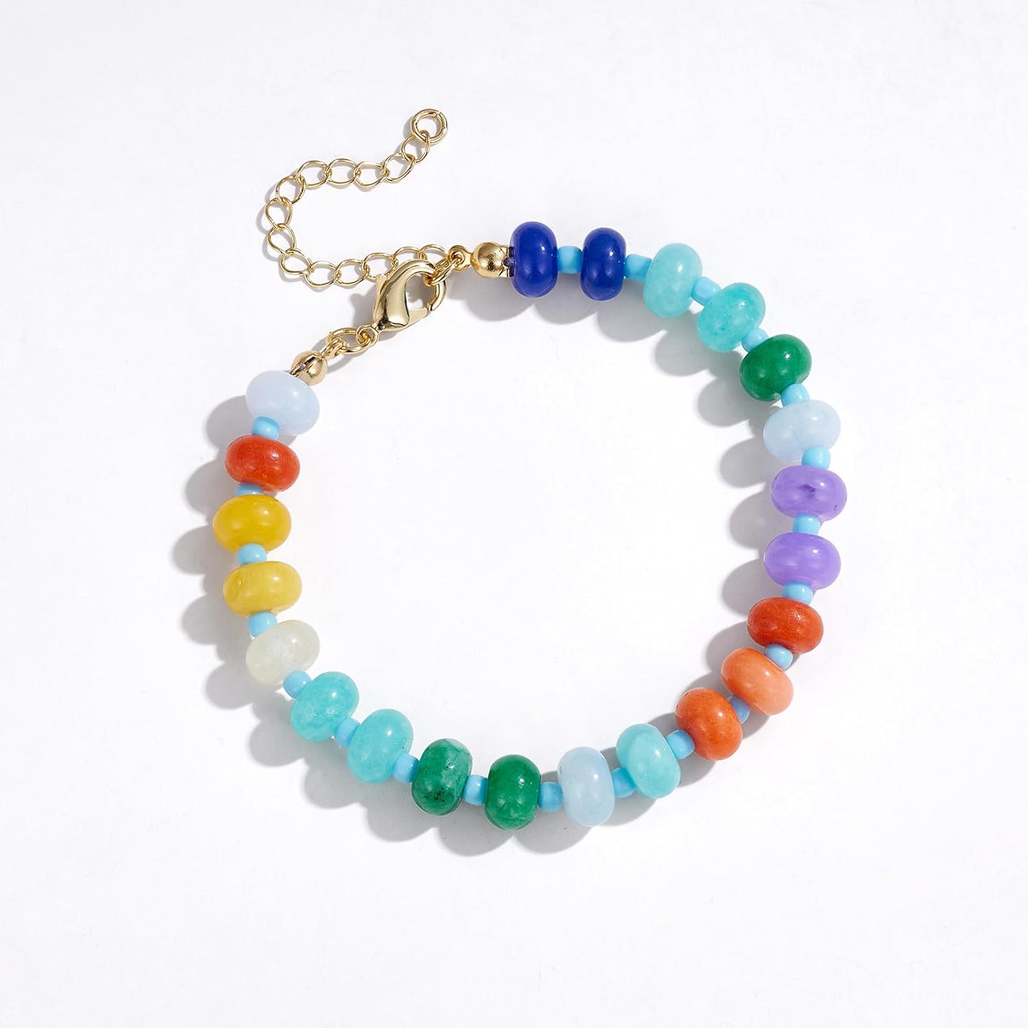 KissYan Beaded Bracelets for Women, Colorful Gemstone Boho Bead Bracelet for Beach, Natural Stone Handmade Summer Jewelry Gifts - Image 7