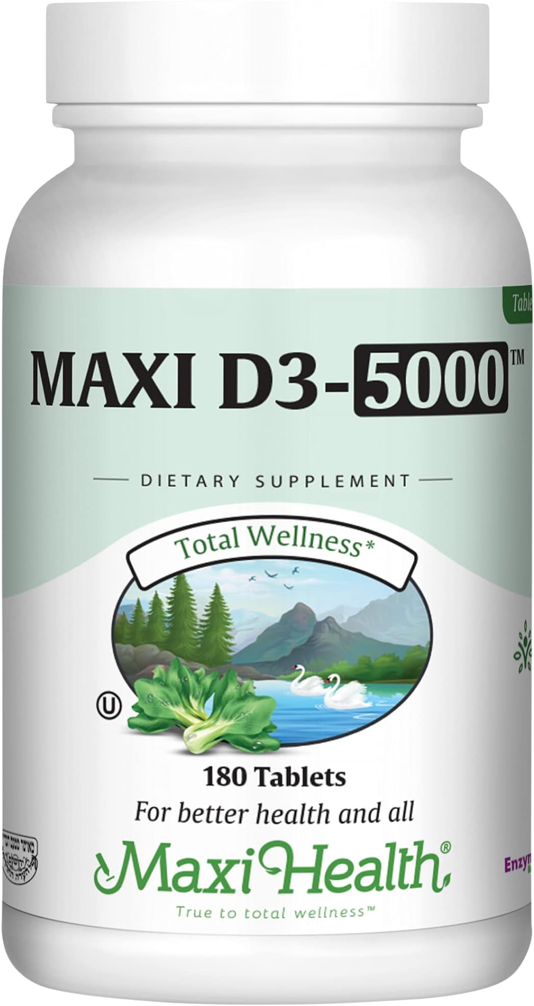 Vitamin D3 5000 IU (125 mcg) - High Dose Vitamin D 5000 IU for Healthy Bones, Teeth, Immune Support - Kosher Non GMO - High Potency Vit D3 - Pure Vitamin D Supplements for Women and Men - 180 Tablets